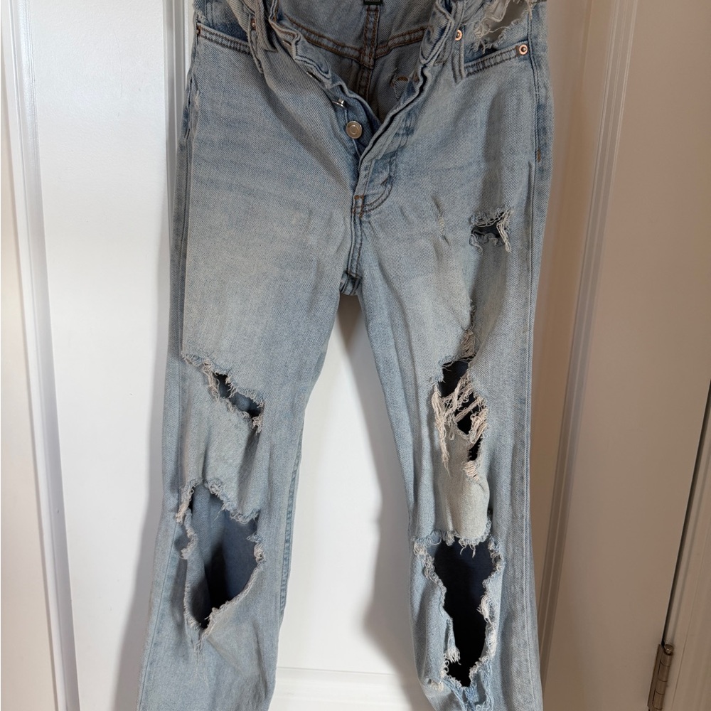 Distressed Light Blue Jeans
